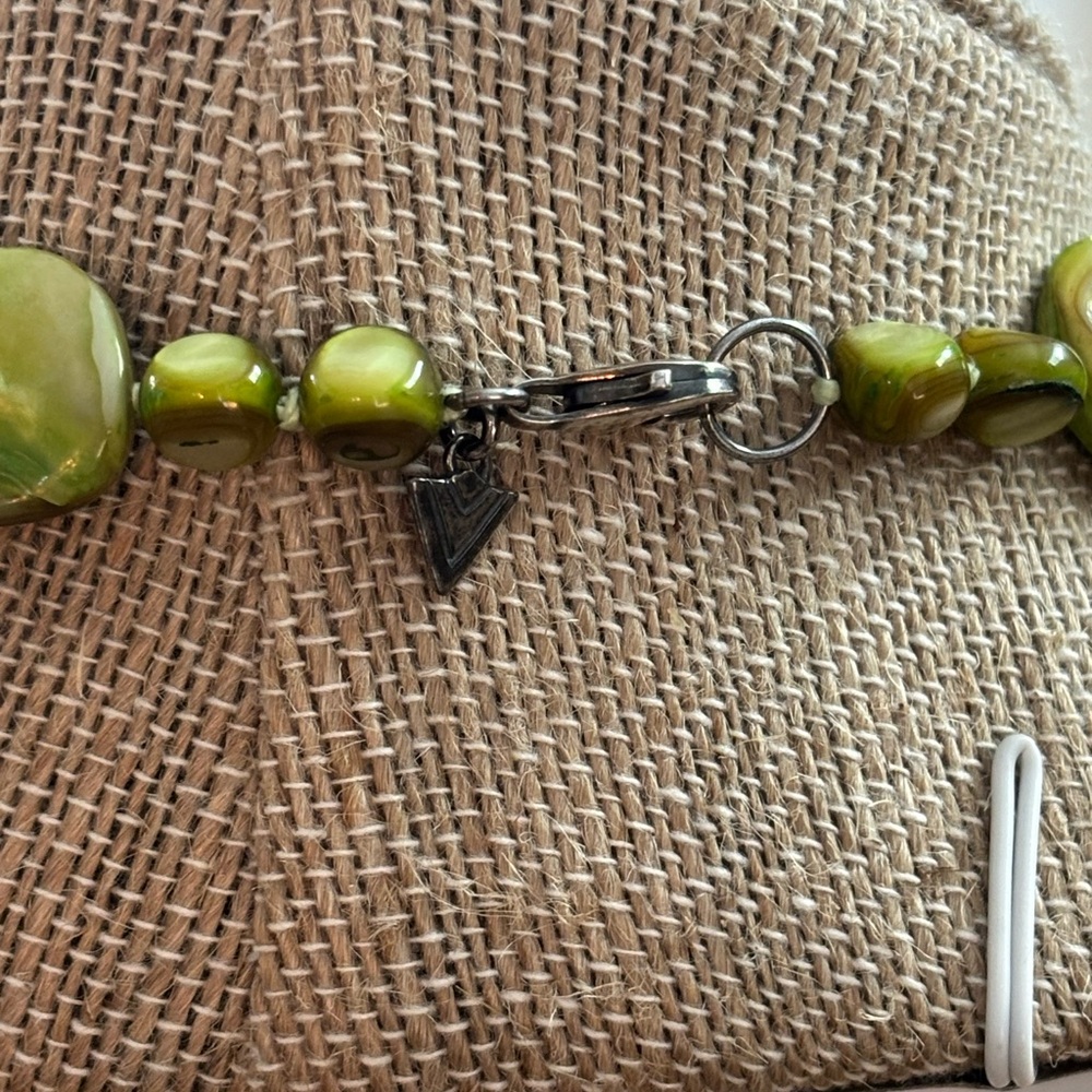 Silpada Sterling Silver 925 Green MOP Pyrite 8 Strand Necklace N1814 Pearl - Picture 5 of 7